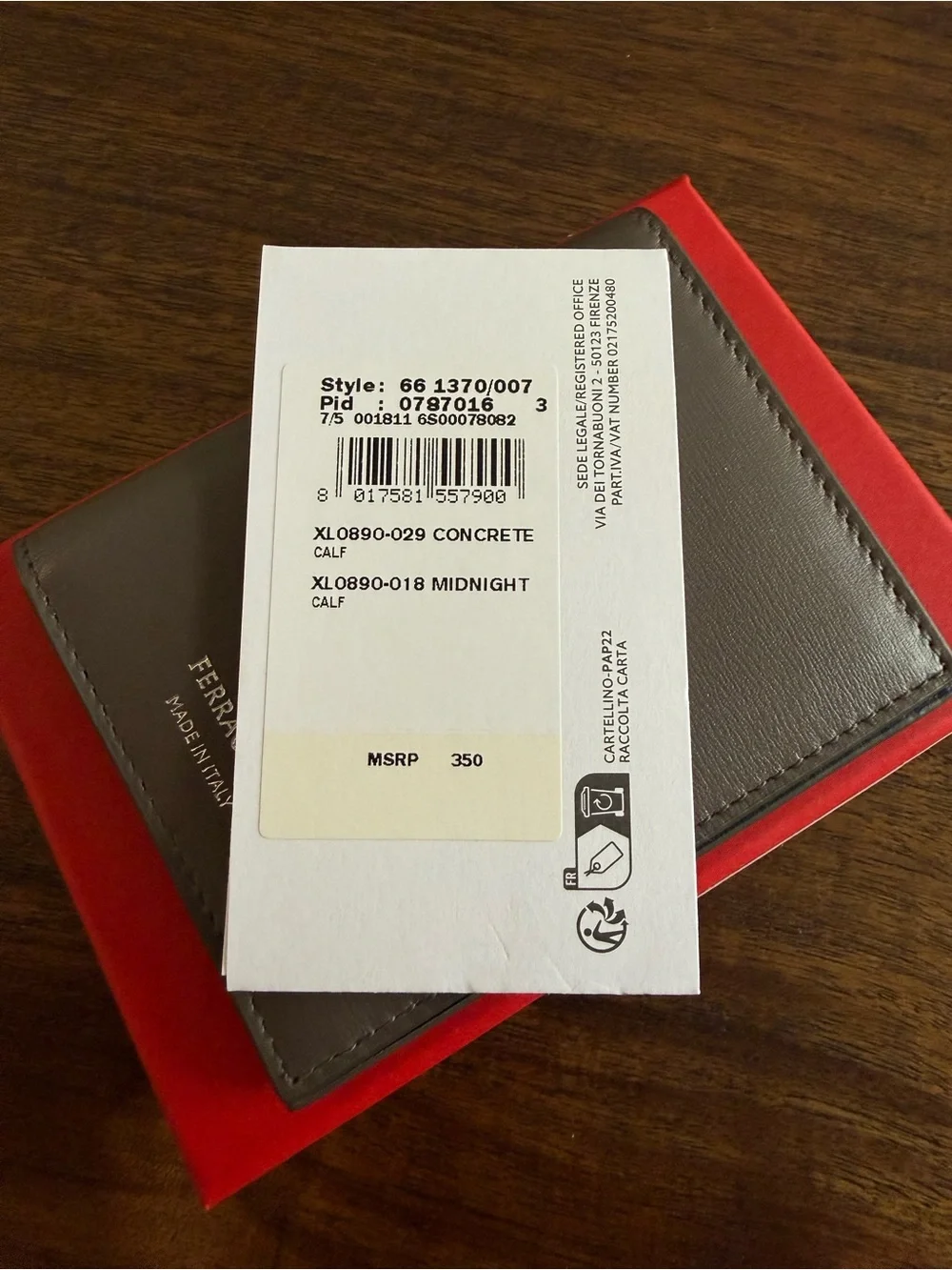 Salvatore Ferragamo Gray Leather Card & Key Holder